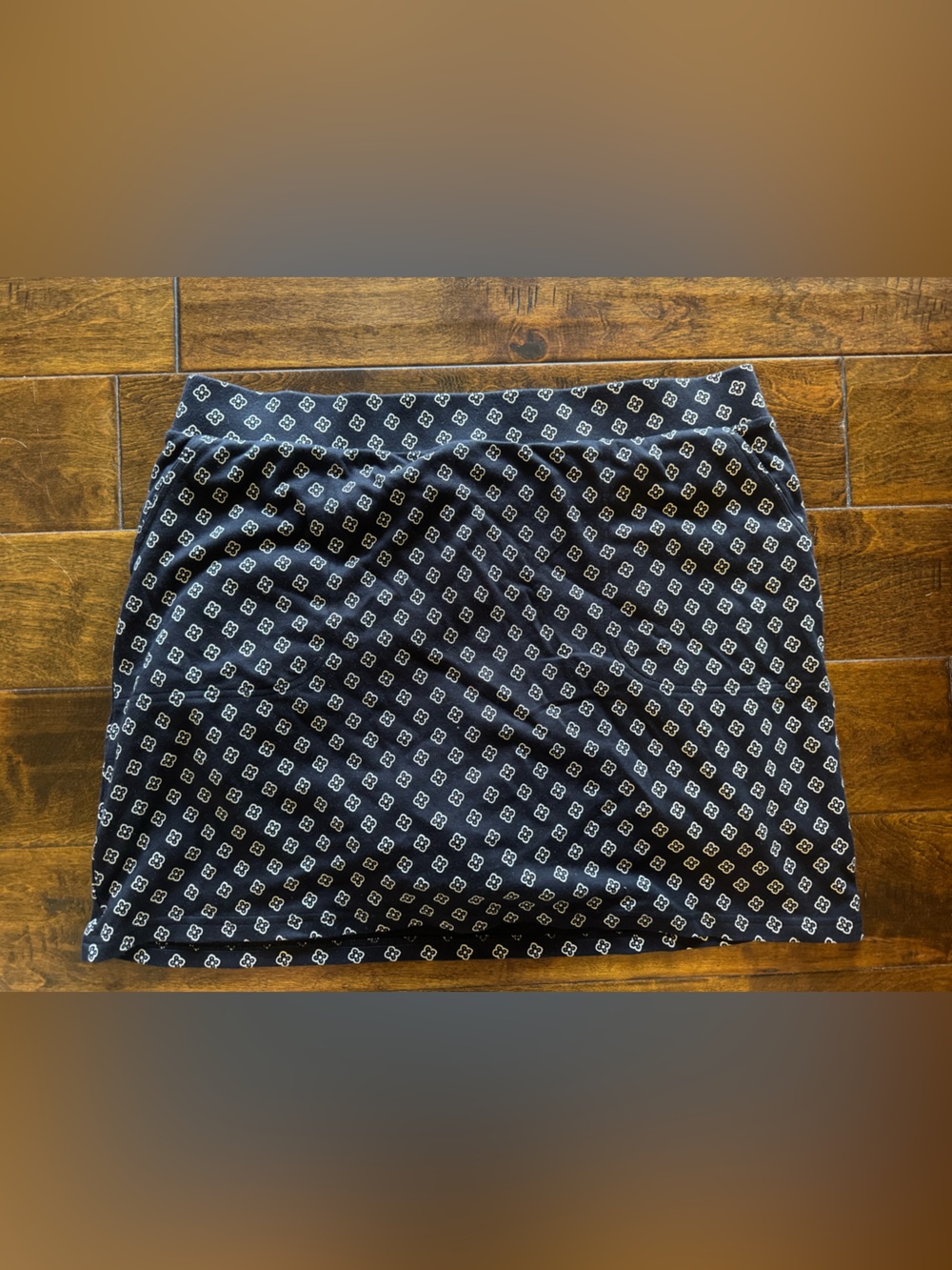 Croft & Barrow Women's Black Patterned Women's Mini Skirt XL